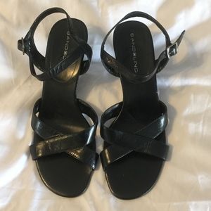 Black Leather Bandolino Sandals